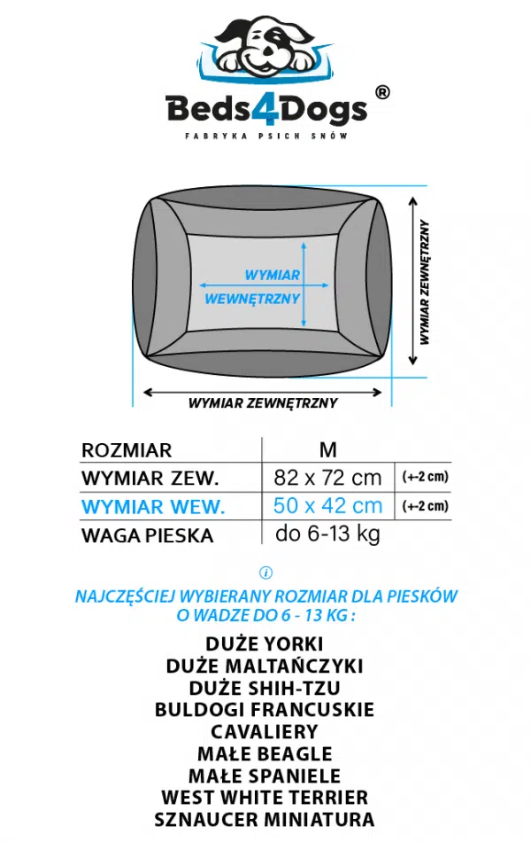 Legowisko dla psa – seria PLATINUM WHITE, rozmiar M