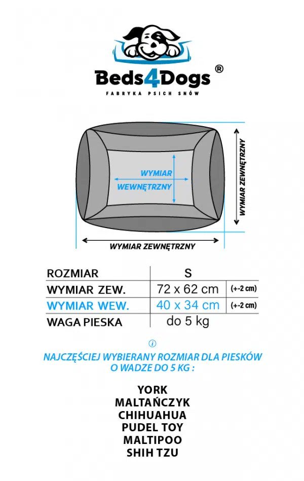 Szare/ciemnoszare legowisko dla psa – seria PLATINUM PLUS, rozmiar S