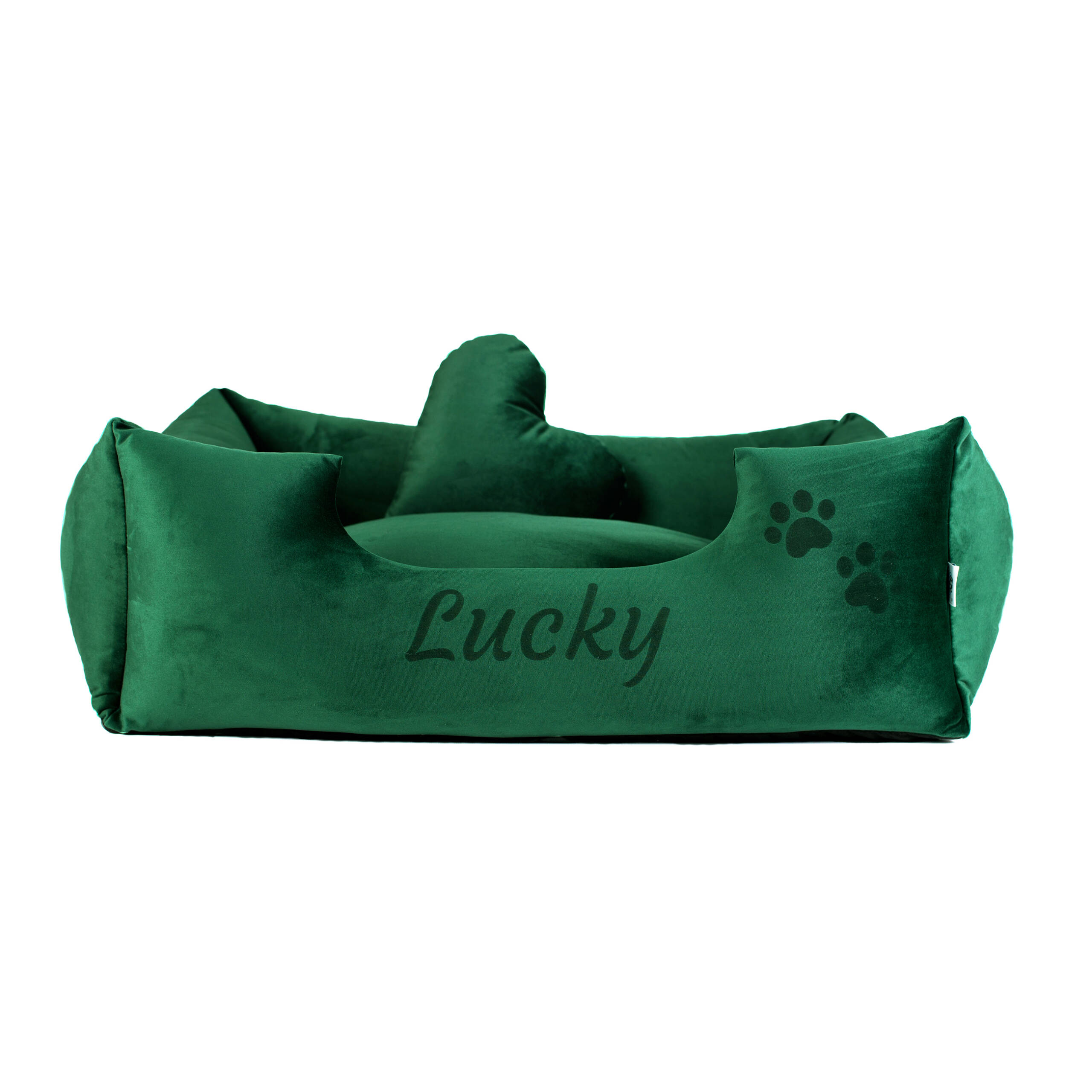 Legowisko dla psa Butelkowa zieleń – Seria Velvet, rozmiar L