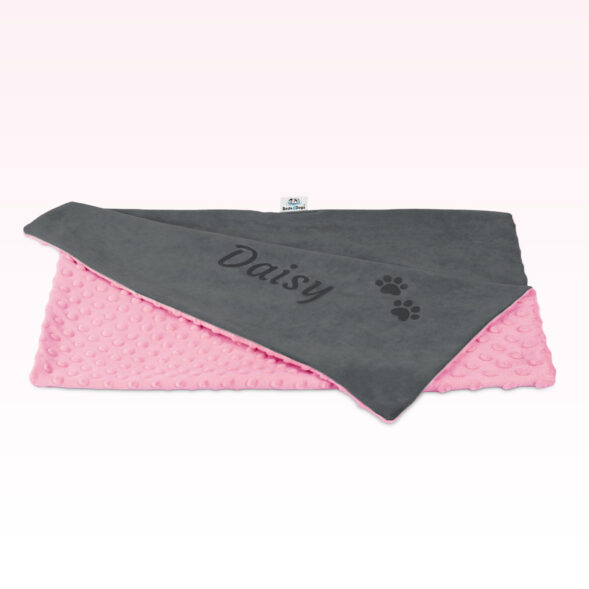 dodatki kocyk szaro rozowy